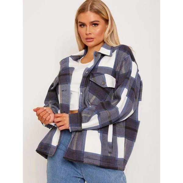 Worldclassca Flanellbluse Worldclassca Oversized Karo Hemd Hemdjacke Kariert Holzfällerhemd Neue Kollektion - Stilvolle und gemütliche Mode für Damen