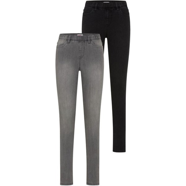 Flashlights Jeansjeggings (Packung, 2er-Pack) enge Passform, Röhrenjeans, Used-Look-Waschung, hohe Leibhöhe