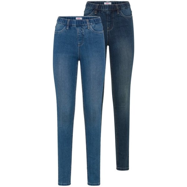 Flashlights Jeansjeggings (Packung, 2er-Pack) enge Passform, Röhrenjeans, Used-Look-Waschung, hohe Leibhöhe