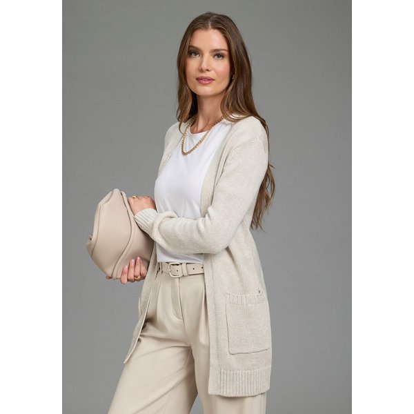 Flashlights Strickjacke in melierter Optik, elastisches Material mit aufgesetzten Taschen