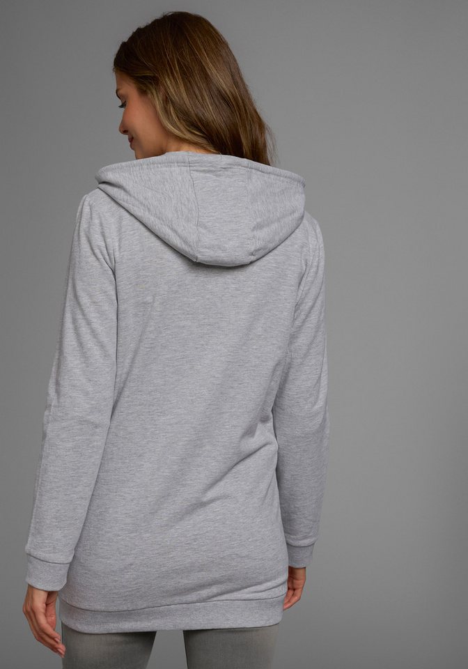 Flashlights Sweatjacke in langer Form mit Zipper – Bild 4 von 5