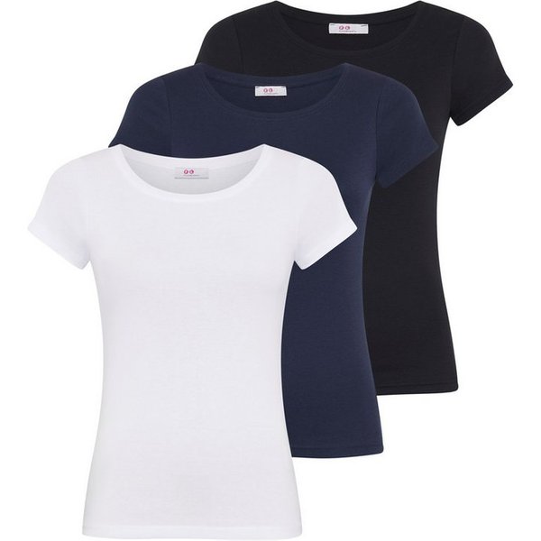Flashlights T-Shirt (3-er Pack) Kurzarm, sehr figurbetonte Passform, aus Feinrippstoff