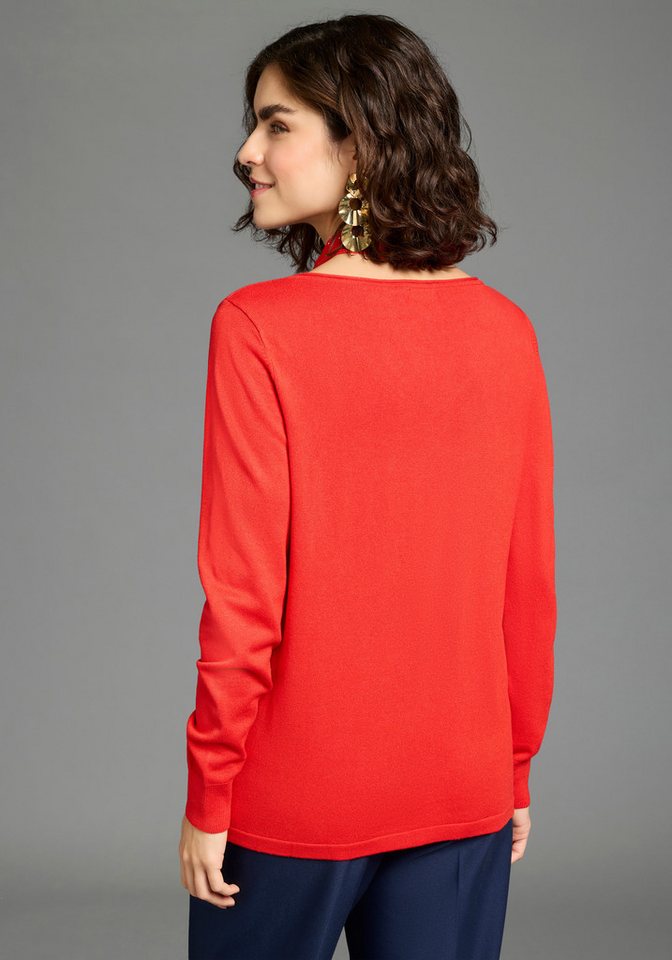 Flashlights V-Ausschnitt-Pullover leicher Übergangspullover mit lässigem Schnitt – Bild 2 von 5