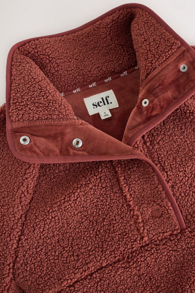 self Fleecejacke Self. Borg-Pullover mit Druckknopfausschnitt (1-St) – Bild 4 von 5