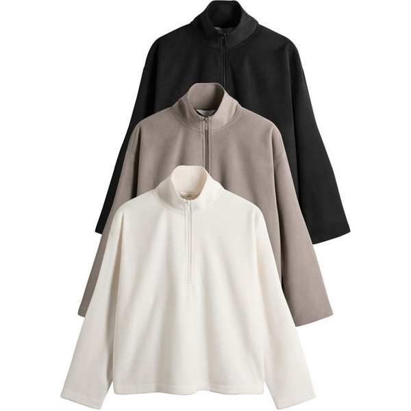 The Set Fleecepullover The Set Micro-Fleece, 1/4-Reißverschluss, 3er-Pack (3-tlg)