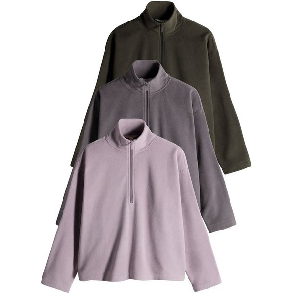 The Set Fleecepullover The Set Micro-Fleece, 1/4-Reißverschluss, 3er-Pack (3-tlg)