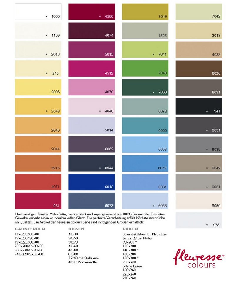 fleuresse Betttuch Colours, Mako-Satin, Gummizug: ohne, (1 Stück), offenes Bettlaken – Bild 4 von 5