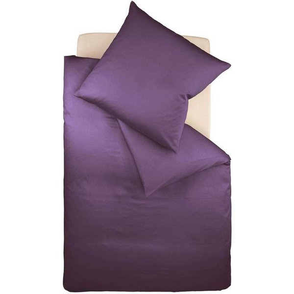 fleuresse Bettwäsche Colours, 100% Baumwolle, 2 teilig, Uni-Mako-Satin, superweich, atmungsaktiv, hochwertige Reißverschlüsse