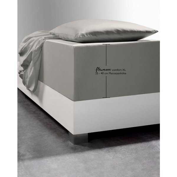 fleuresse Spannbettlaken Comfort XL, Mako-Jersey, Gummizug: rundum, (1 Stück), Mako-Jersey, für Matratzen bis 40 cm Höhe, Bettlaken, Spannbetttuch