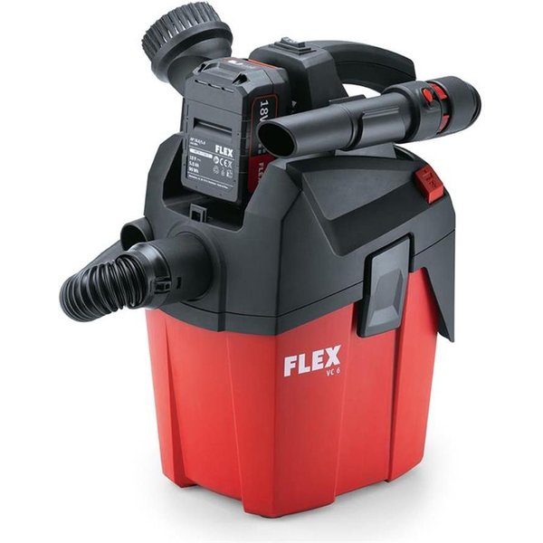 Flex Akku-Rucksackstaubsauger VC 6 L MC 18.0, mit Beutel, Kompakt Sauger mit manueller Filterabreinigung, 6 l, Klasse L