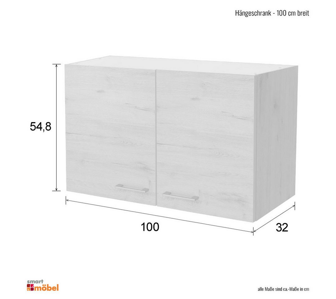 Flex-Well Hängeschrank Hängeschrank Küche - 100 cm breit - Sonoma Eiche – Salerno – Bild 3 von 5