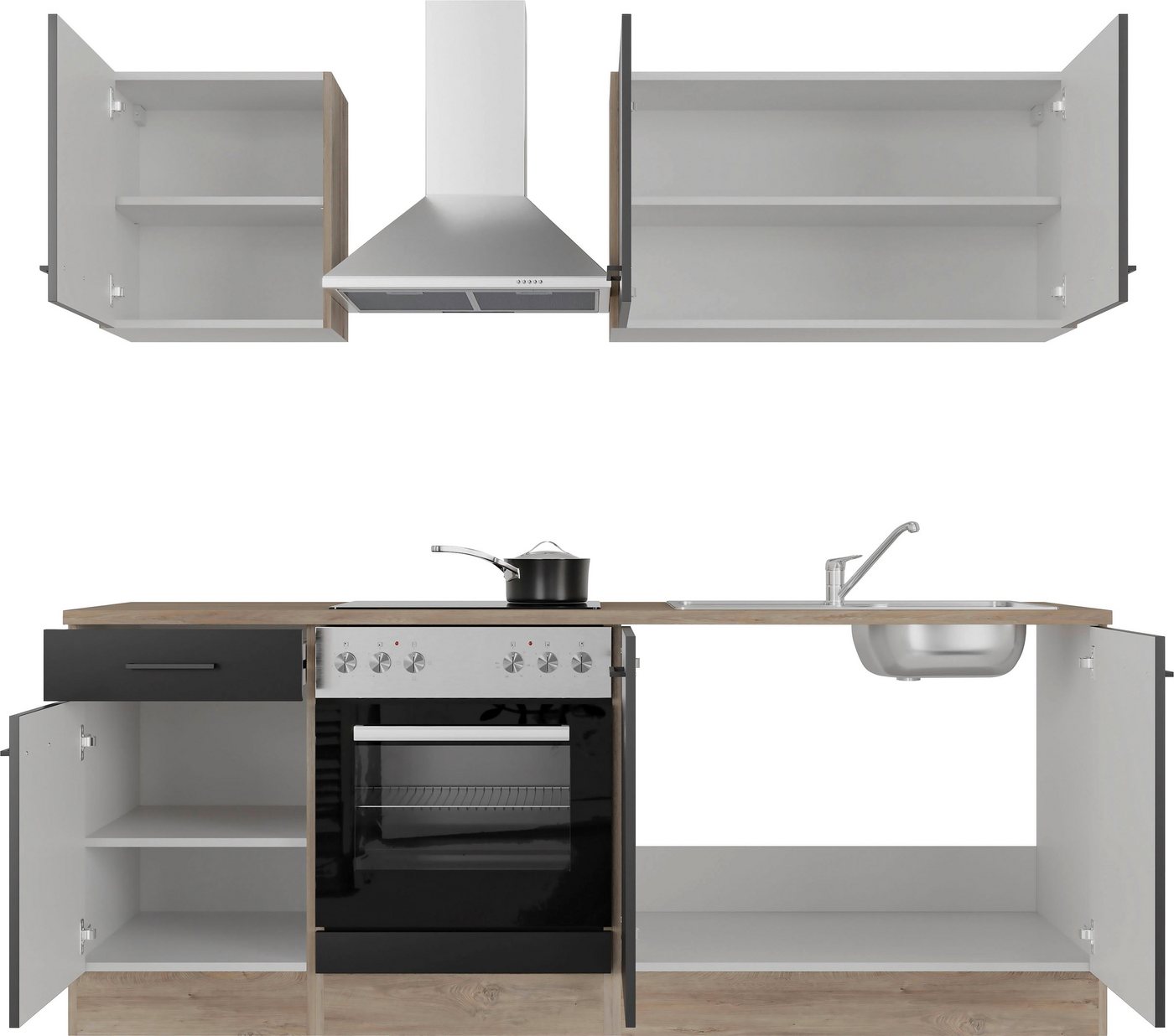 Flex-Well Küche Capri, mit und ohne E-Geräten erhältlich, Gesamtbreite 210 cm – Bild 3 von 5