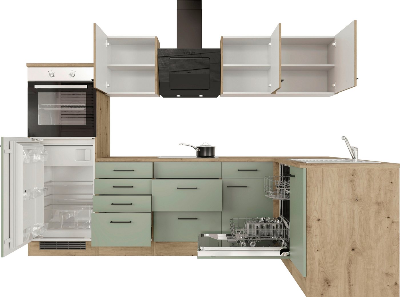 Flex-Well Küche Cara, mit und ohne E-Geräten erhältlich, Gesamtbreite 280x170 cm – Bild 4 von 5