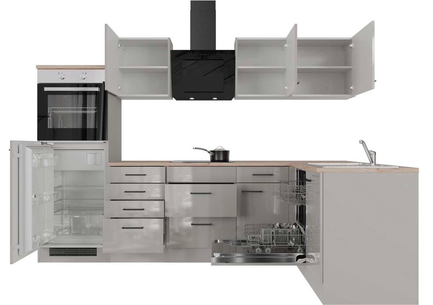 Flex-Well Küche Lund, wahlweise mit E-Geräten, Stellbreite 280x170 cm – Bild 4 von 5