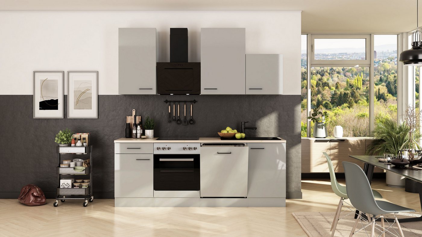 Flex-Well Küche Lund, wahlweise mit E-Geräten, Breite 220 cm, glänzende Fronten – Bild 2 von 5