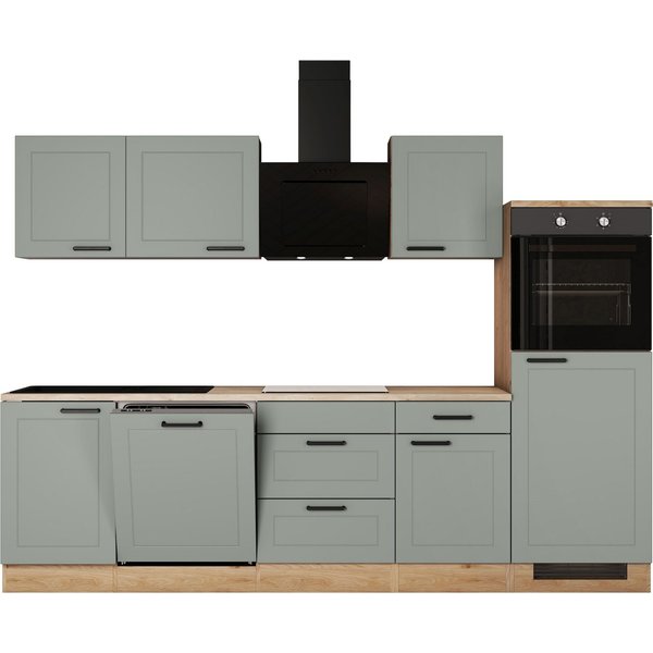 Flex-Well Küche ROMEO&JULIA, Breite 280cm, wahlweise mit E-Geräten und Spüle in edelstahl oder schwarz