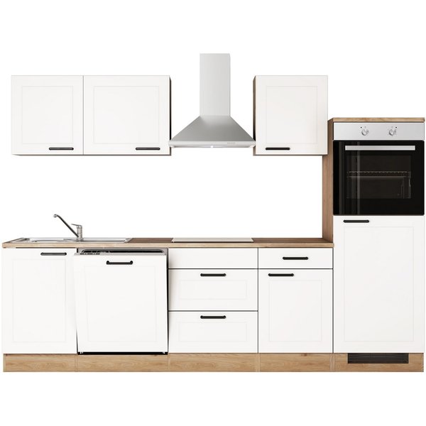 Flex-Well Küche ROMEO&JULIA, Breite 280cm, wahlweise mit E-Geräten und Spüle in edelstahl oder schwarz