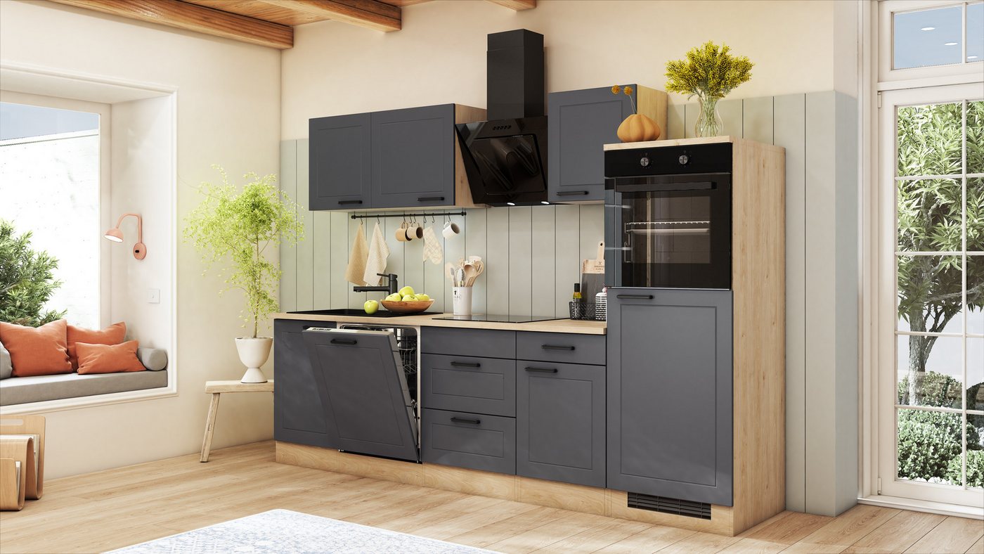 Flex-Well Küche ROMEO&JULIA, Breite 280cm, wahlweise mit E-Geräten und Spüle in edelstahl oder schwarz – Bild 5 von 5