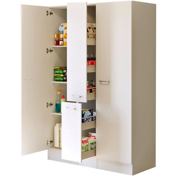 Flex-Well Mehrzweckschrank-Set LUCCA, 3-teilig, Hauswirtschaftsraum oder Küche..., Breite 130 cm, (Komplett-Set, 3-St., bestehend aus: 2 Vorratsschränken und 1 