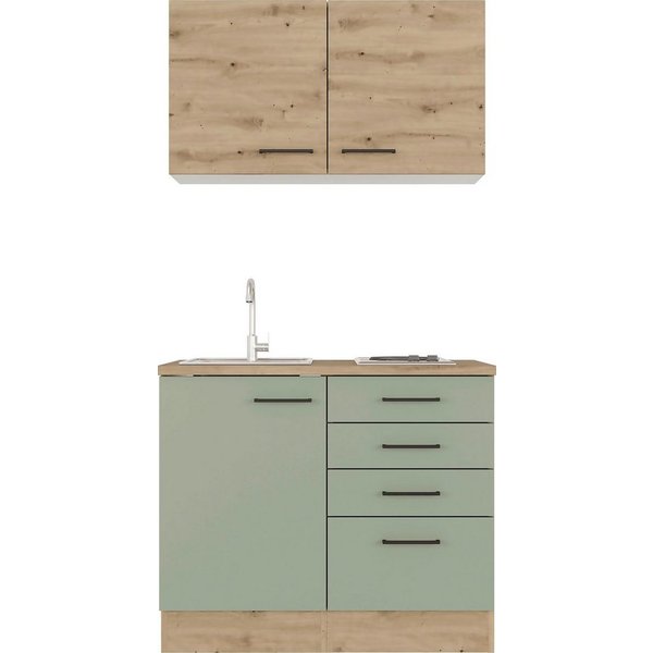 Flex-Well Pantryküche Cara, mit E-Geräten, Gesamtbreite 100 cm, in weiten Farben erhältlich