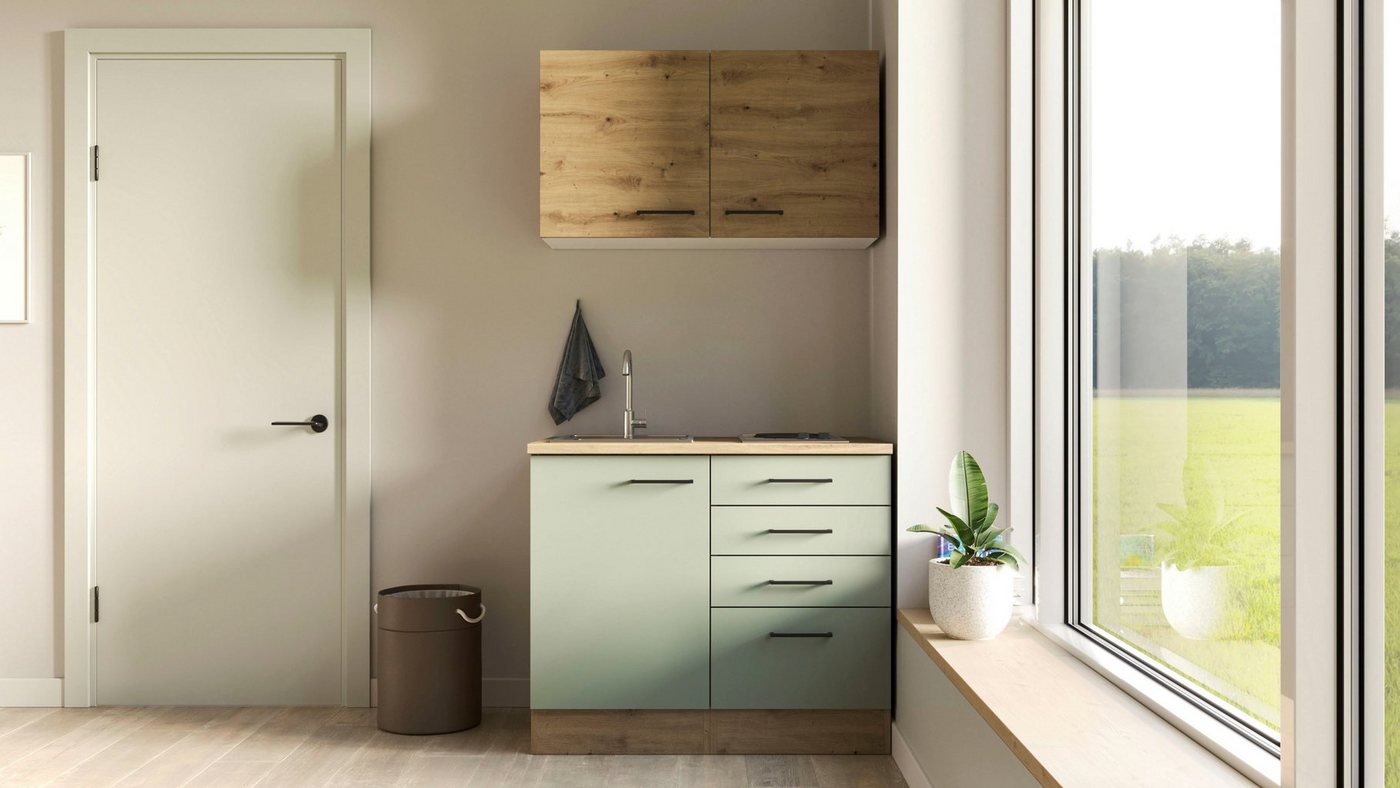 Flex-Well Pantryküche Cara, mit E-Geräten, Gesamtbreite 100 cm, in weiten Farben erhältlich – Bild 2 von 5