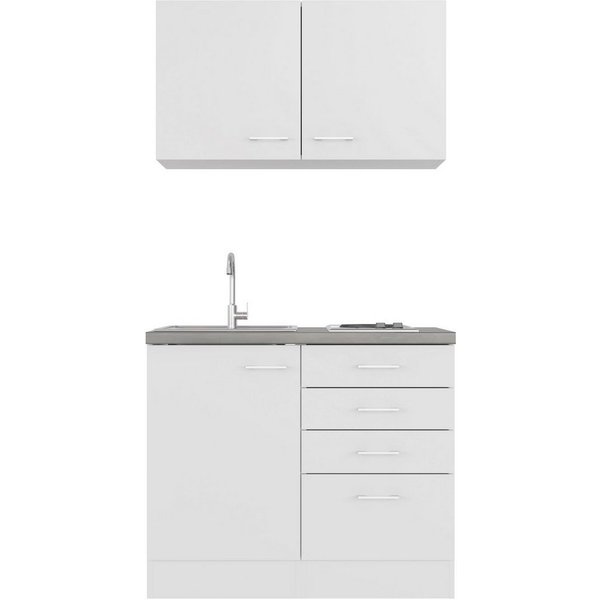 Flex-Well Pantryküche Lucca, Breite 100 cm, mit Kochfeld und Spüle, in weiteren Farben erhältlich