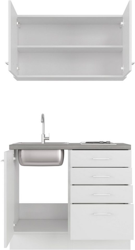 Flex-Well Pantryküche Lucca, Breite 100 cm, mit Kochfeld und Spüle, in weiteren Farben erhältlich – Bild 3 von 5