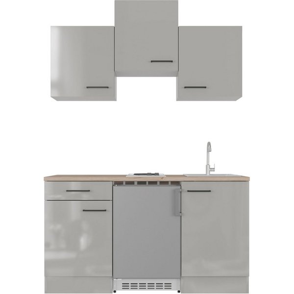 Flex-Well Pantryküche Lund, mit E-Geräten, Gesamtbreite 150,5 cm, gänzende Fronten