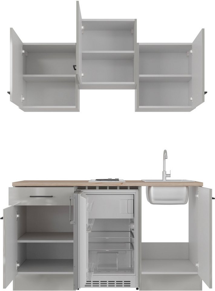Flex-Well Pantryküche Lund, mit E-Geräten, Gesamtbreite 150,5 cm, gänzende Fronten – Bild 3 von 5