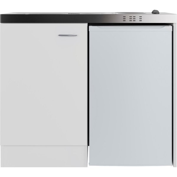 Flex-Well Pantryküche Pantry, Gesamtbreite 100 cm, mit DUO Kochfeld und Kühlschrank