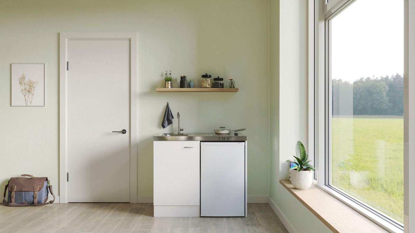 Flex-Well Pantryküche Pantry, Gesamtbreite 100 cm, mit DUO Kochfeld und Kühlschrank – Bild 2 von 5