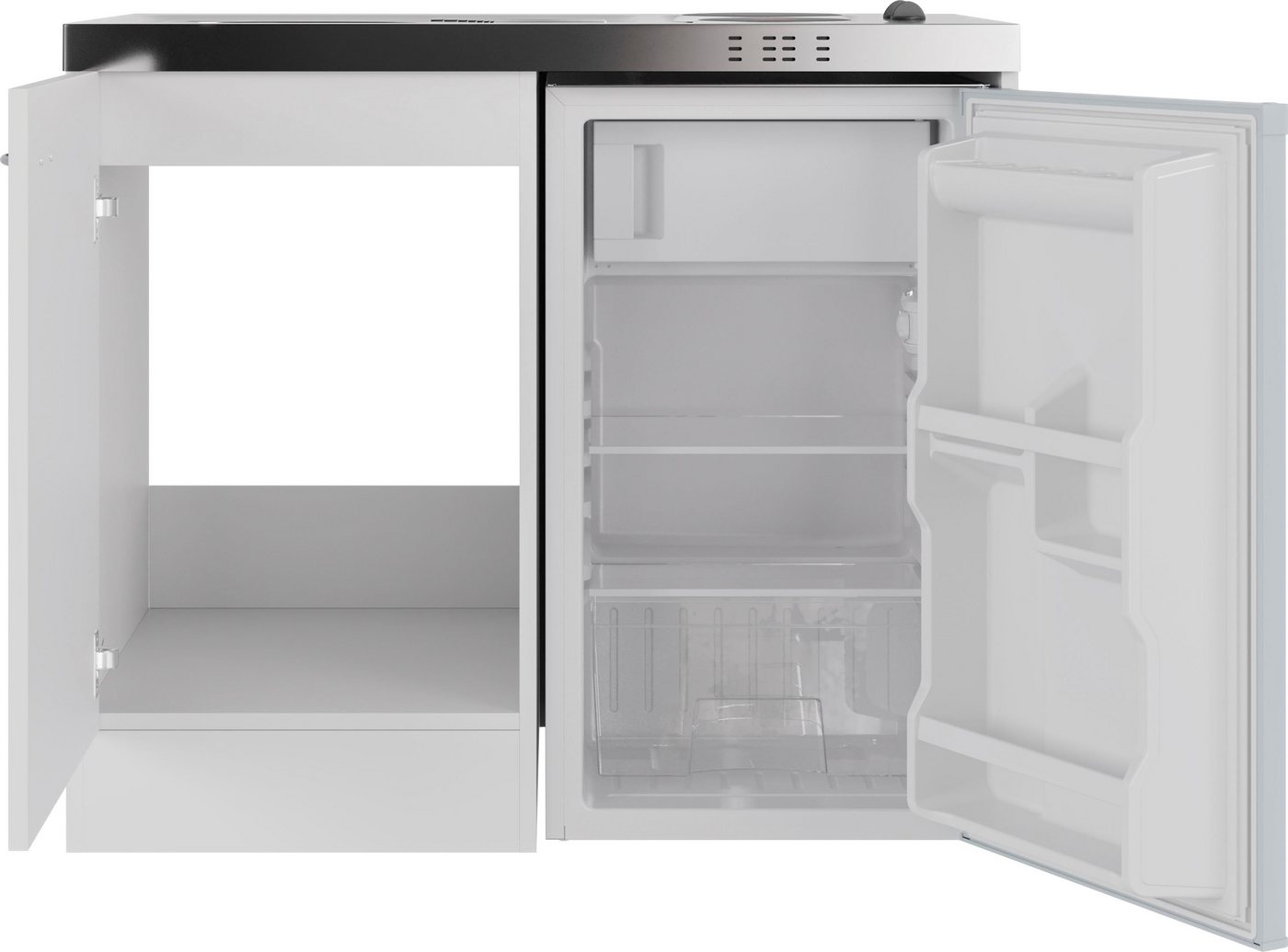 Flex-Well Pantryküche Pantry, Gesamtbreite 100 cm, mit DUO Kochfeld und Kühlschrank – Bild 5 von 5