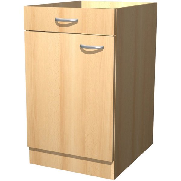 Flex-Well Unterschrank Küchenunterschrank ohne Arbeitsplatte - 50 cm breit - Buche – Namu