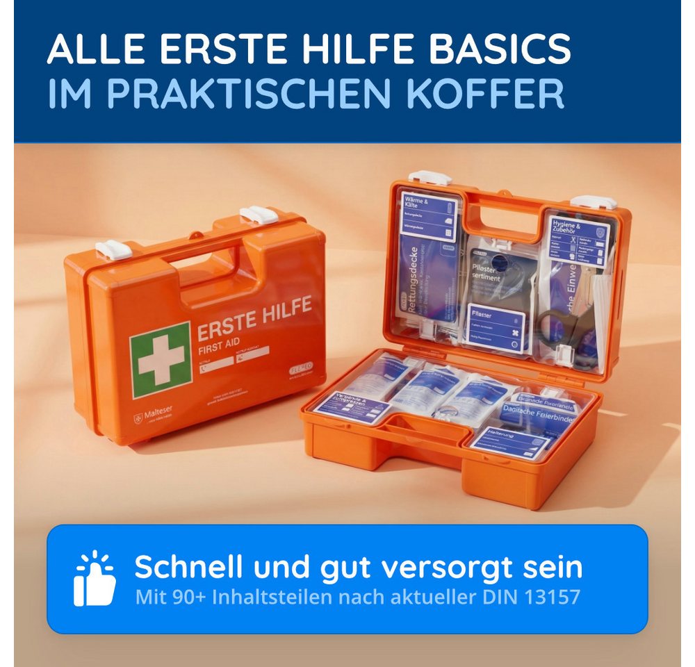 FLEXEO Erste-Hilfe-Koffer DIN 13157, (1 St), Verbandkasten für Betriebe, Büros und Zuhause – Bild 3 von 5