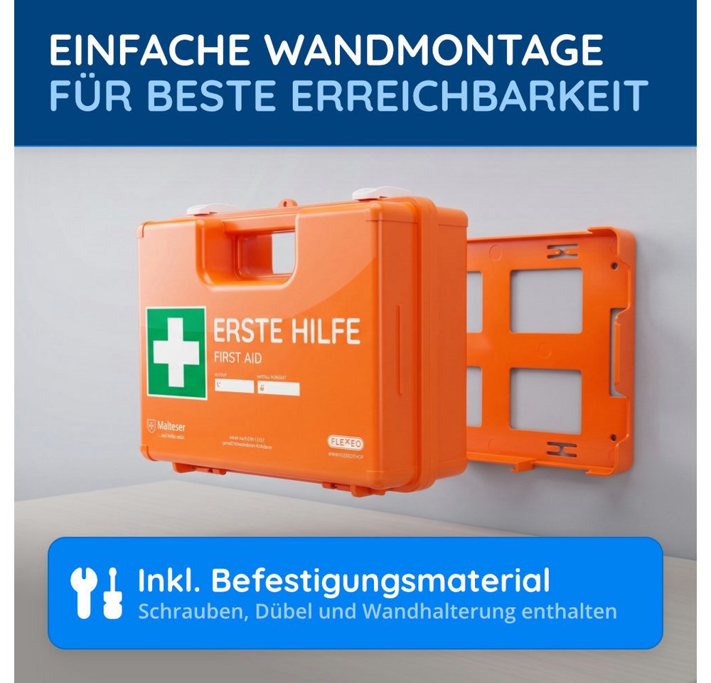 FLEXEO Erste-Hilfe-Koffer DIN 13157, (1 St), Verbandkasten für Betriebe, Büros und Zuhause – Bild 4 von 5