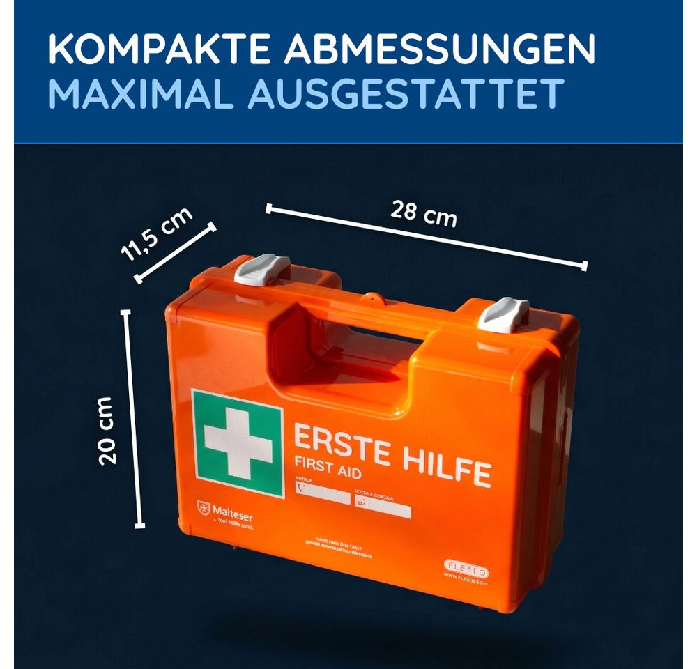 FLEXEO Erste-Hilfe-Koffer DIN 13157, (1 St), Verbandkasten für Betriebe, Büros und Zuhause – Bild 5 von 5