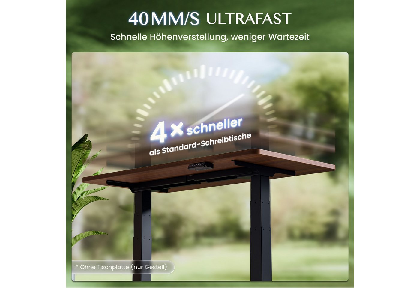 FLEXISPOT Schreibtisch E200 Elektrisch höhenverstellbarer Schreibtisch mit Dualmotor (2 Motore, 3-Fach-Teleskop, 4 Speicherplätze, höhenverstellbar von 60–125 c – Bild 4 von 5