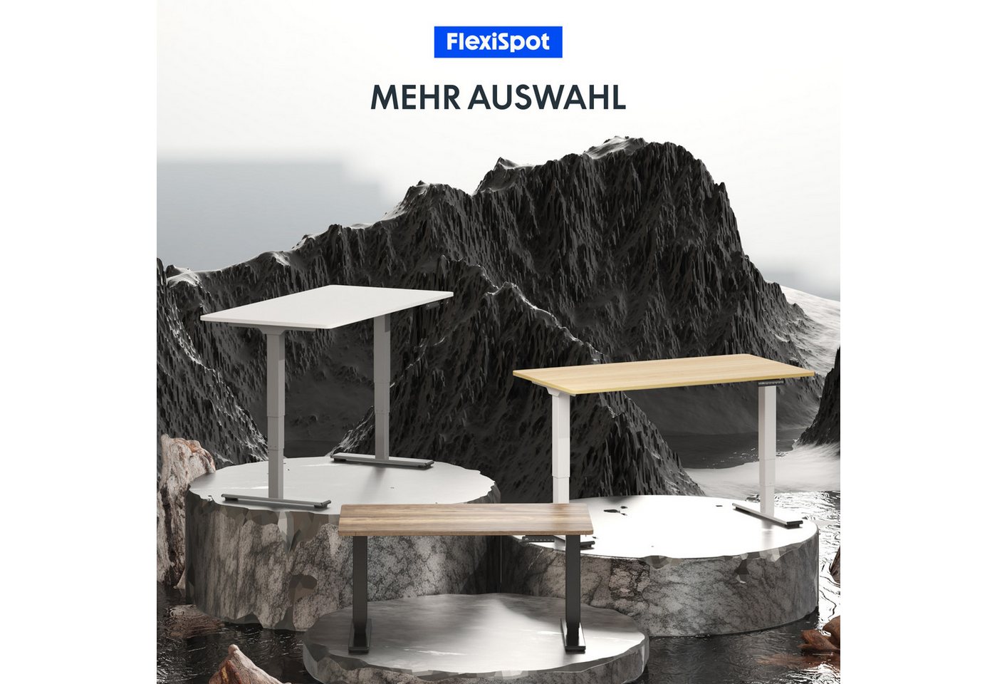 FLEXISPOT Schreibtisch Elektrisch Höhenverstellbarer Schreibtisch EC5 LITE mit Dualmotor (25MM einteiliger Tischplatte & 3-fach Teleskop, 4 Speicherhöhen & Anti – Bild 3 von 5