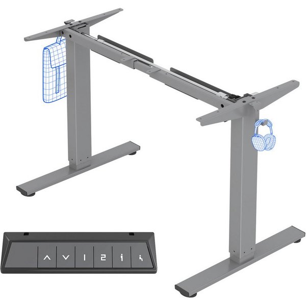 FLEXISPOT Schreibtisch Elektrisch höhenverstellbares Tischgestell, Schwarz/Weiß/Grau/Mousse (1-St., 4 Höhen-Speicherplätze, Anti-Kollisionssystem), Einfache Bed