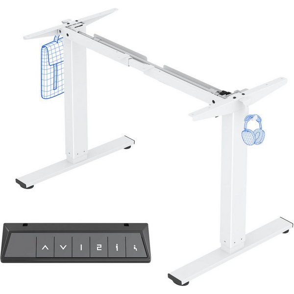 FLEXISPOT Schreibtisch Elektrisch höhenverstellbares Tischgestell, Schwarz/Weiß/Grau/Mousse (1-St., 4 Höhen-Speicherplätze, Anti-Kollisionssystem), Einfache Bed