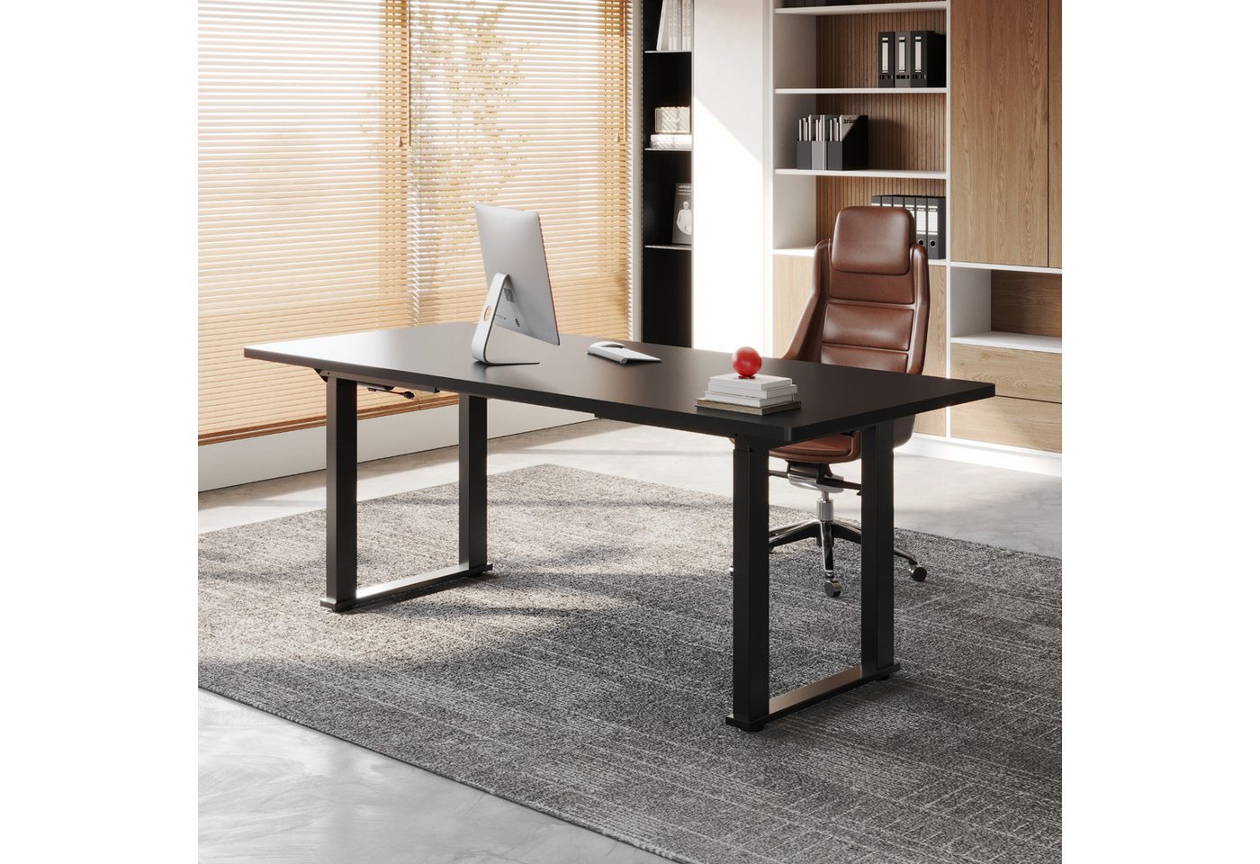 FLEXISPOT Schreibtisch Höhenverstellbarer Schreibtischgestell mit 4-Beinen (Dual-Motor, Großzügige Tischplattengröße 120-200 cm, 3 Speicherhöhen & Timer & Anti- – Bild 4 von 5