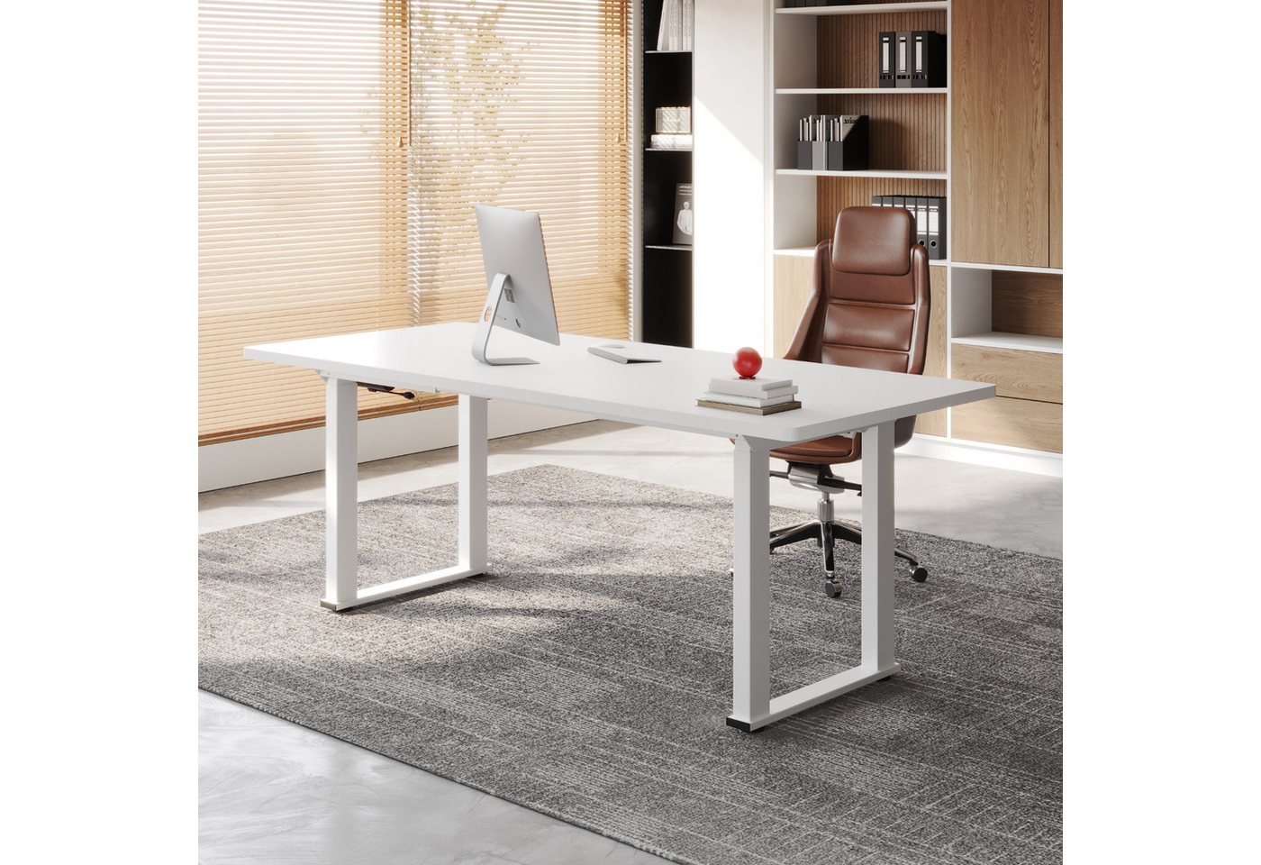 FLEXISPOT Schreibtisch Höhenverstellbarer Schreibtischgestell mit 4-Beinen (Dual-Motor, Großzügige Tischplattengröße 120-200 cm, 3 Speicherhöhen & Timer & Anti- – Bild 4 von 5