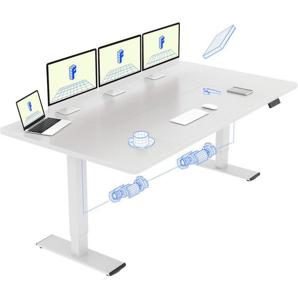 FLEXISPOT Schreibtisch Sitz-Steh-Tisch mit Memory-Funktionen (110X54/140X70/ 160X70/ 180X80/ 200X80 CM), Dual-Motor, 4 Speicherplätze, Anti-Kollisionssystem