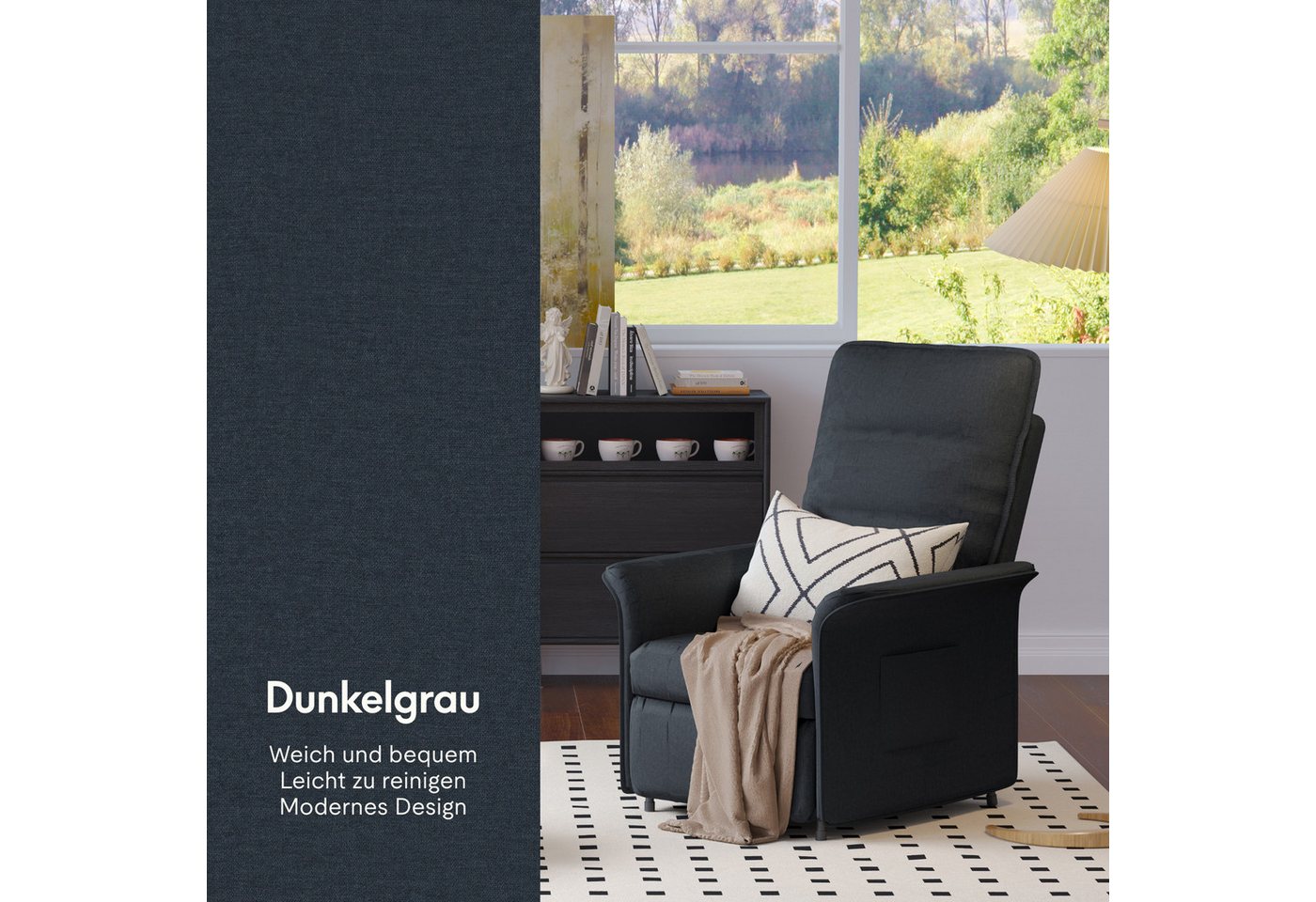 FLEXISPOT Sessel Elektrischer Einzelsessel – Ergonomischer Fernsehsessel, verstellbar (105°–155° Rückenlehnenverstellung, kompakte Bauweise & komfortable Sitzpo – Bild 5 von 5