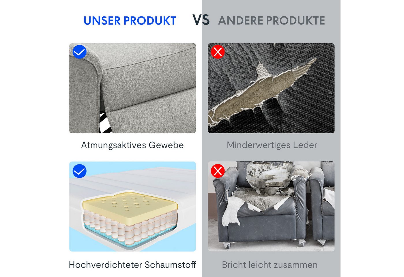 FLEXISPOT Sessel Elektrischer Einzelsessel – Ergonomischer Fernsehsessel, verstellbar (105°–155° Rückenlehnenverstellung, kompakte Bauweise & komfortable Sitzpo – Bild 4 von 5