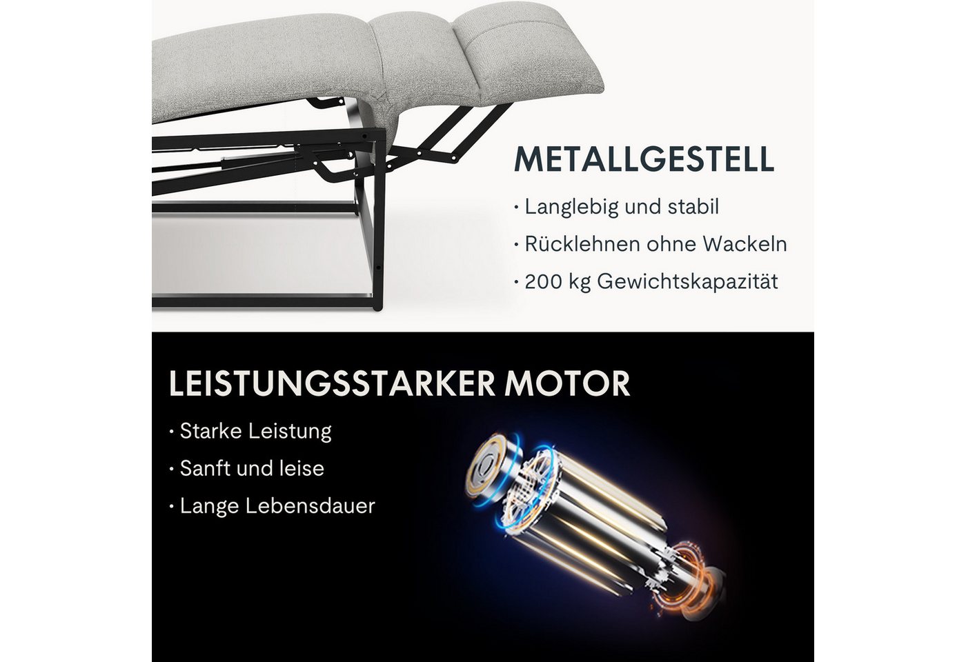 FLEXISPOT Sessel Elektrischer Einzelsessel – Ergonomischer Fernsehsessel, verstellbar (105°–155° Rückenlehnenverstellung, kompakte Bauweise & komfortable Sitzpo – Bild 5 von 5
