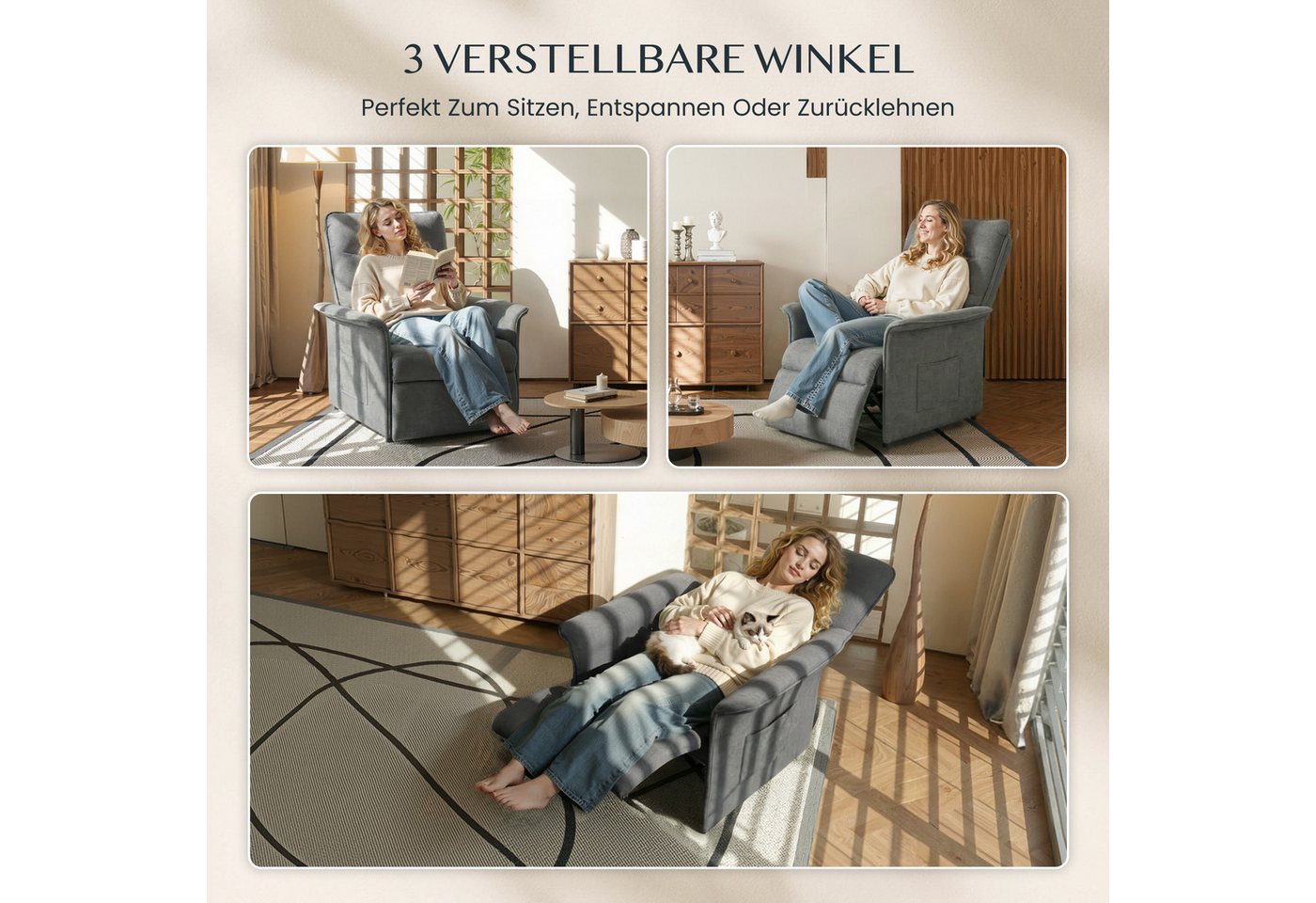 FLEXISPOT Sessel Elektrischer Relaxsessel – Ergonomischer Liegesessel mit Relaxfunktion (leicht zu montieren, kompakt verpackt & einfach zu transportieren), Fer – Bild 3 von 5