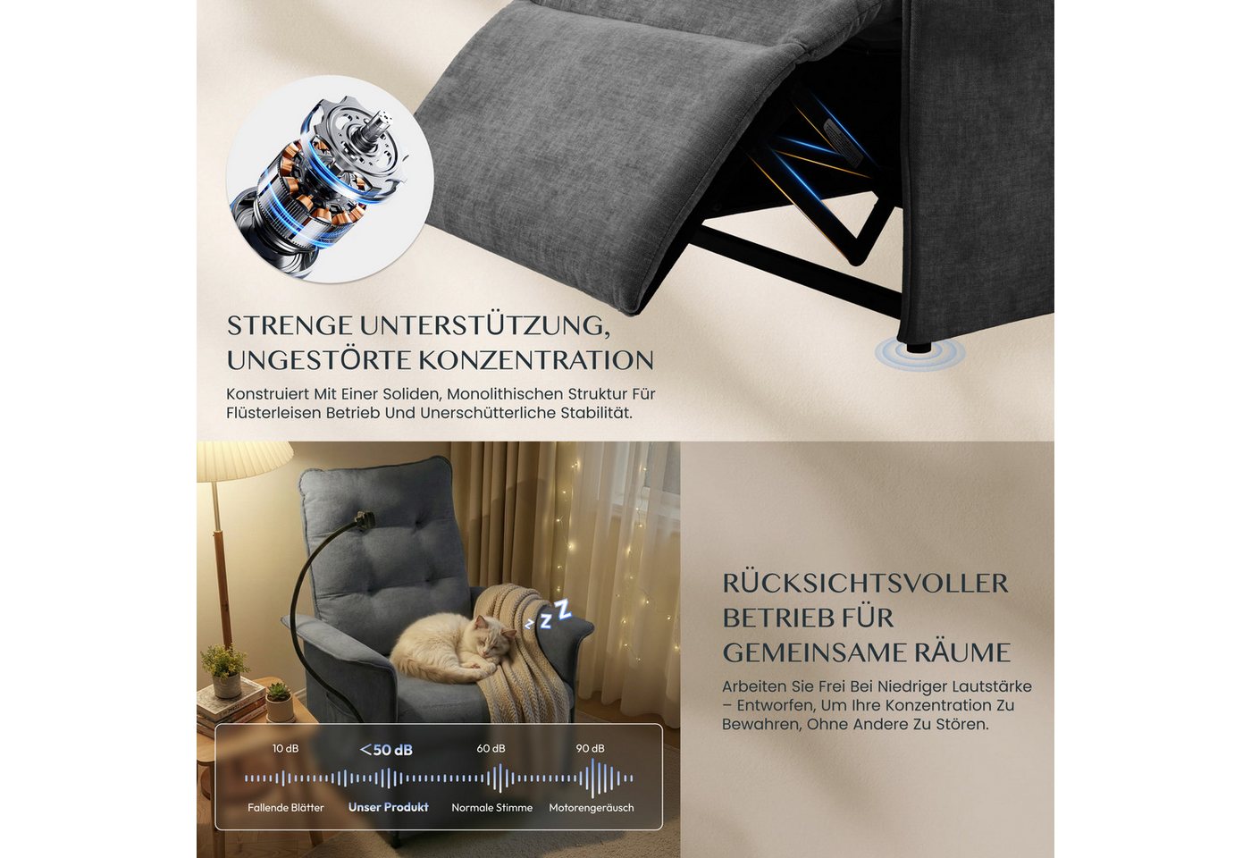 FLEXISPOT Sessel Elektrischer Relaxsessel – Ergonomischer Liegesessel mit Relaxfunktion (leicht zu montieren, kompakt verpackt & einfach zu transportieren), Fer – Bild 5 von 5