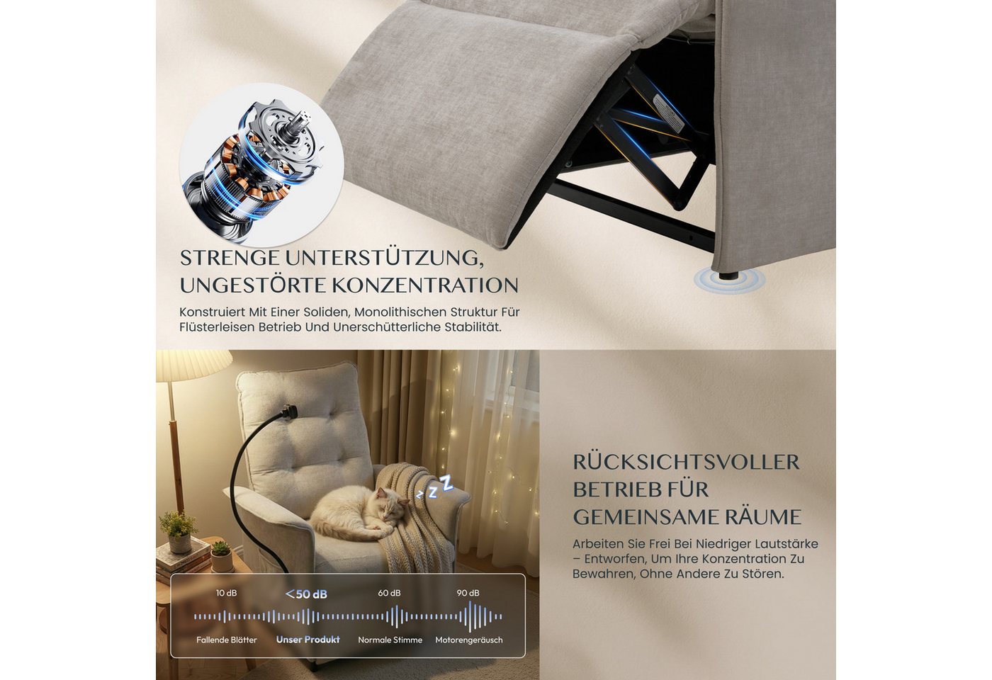 FLEXISPOT Sessel Elektrischer Relaxsessel – Ergonomischer Liegesessel mit Relaxfunktion (leicht zu montieren, kompakt verpackt & einfach zu transportieren), Fer – Bild 5 von 5