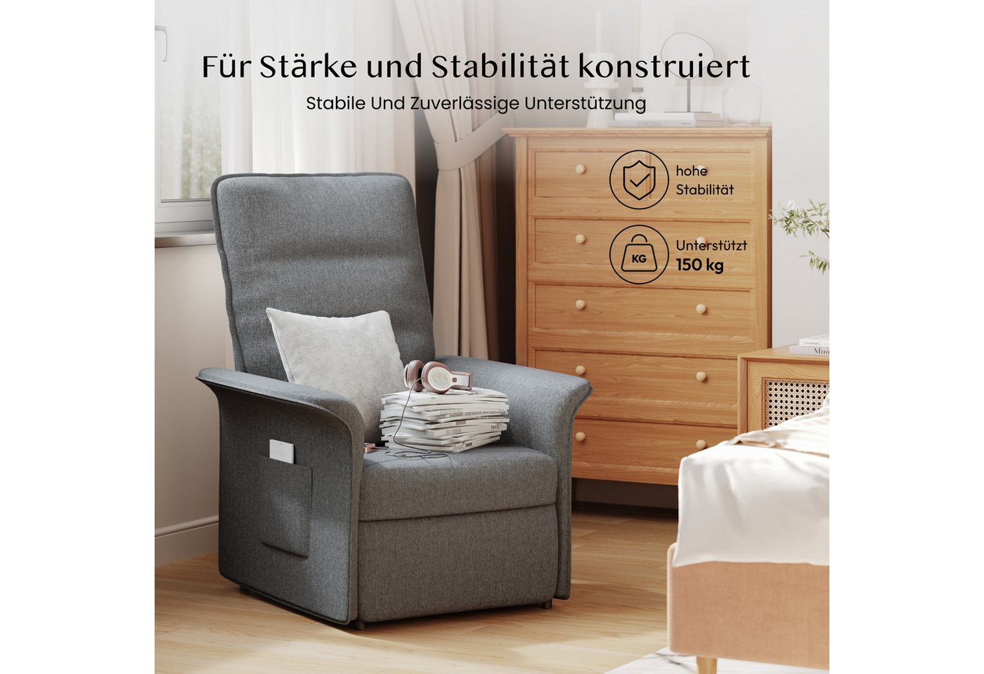 FLEXISPOT Sessel Elektrischer Relaxsessel – Ergonomischer Liegesessel mit Relaxfunktion (leicht zu montieren, kompakt verpackt & einfach zu transportieren), Fer – Bild 4 von 5